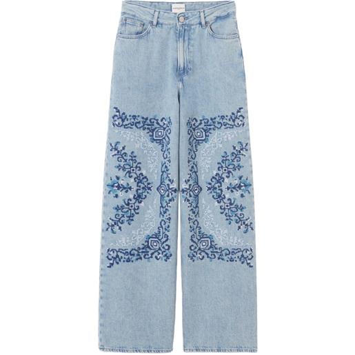 Claudie Pierlot jeans a gamba ampia con ricamo - blu
