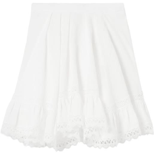 Claudie Pierlot gonna svasata con ruches - bianco