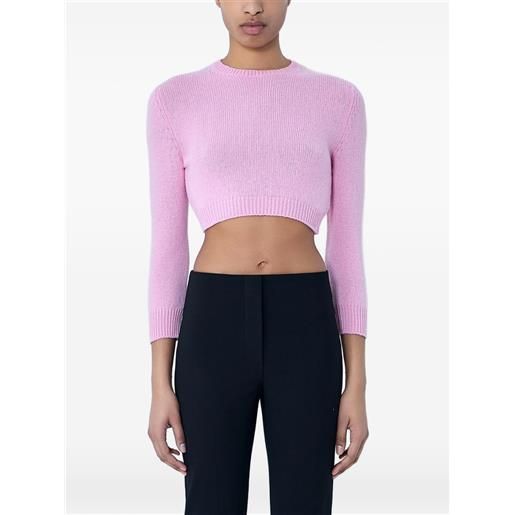 Jil Sander maglione crop in lana - rosa