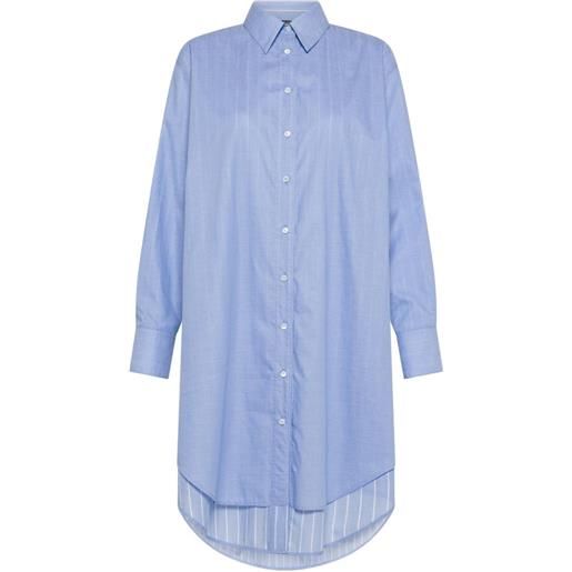 Seventy abito corto modello camicia a righe - blu