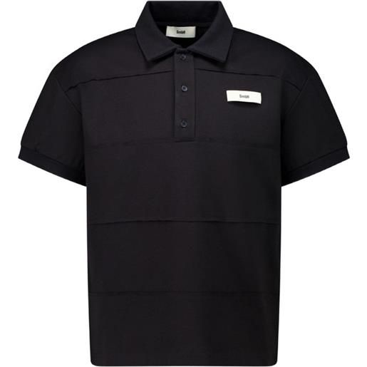 GmbH polo con design patchwork - nero