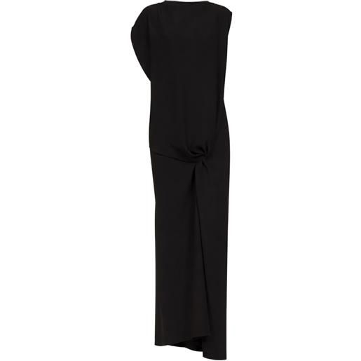 The Row knot-detail draped dress - nero