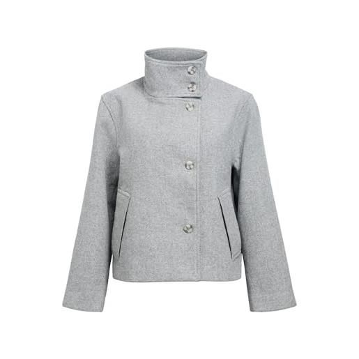 Object short jacket objriki re noos-giacca corta, melange grigio medio, 44 donna
