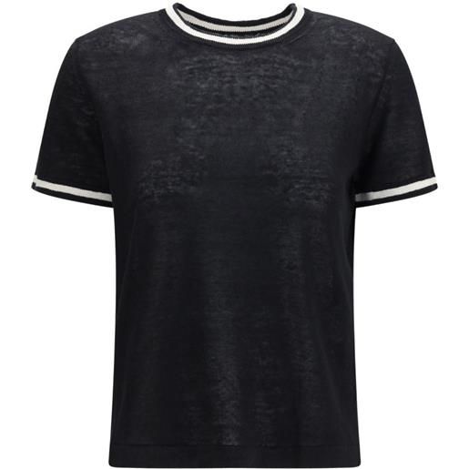 'S Max Mara t-shirt in lino a righe - nero