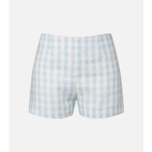 Faithfull shorts lila in lino a quadretti