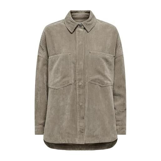 ONLY onljanine-rai ls ovs cord shacket cc pnt, teak rivestito, xs