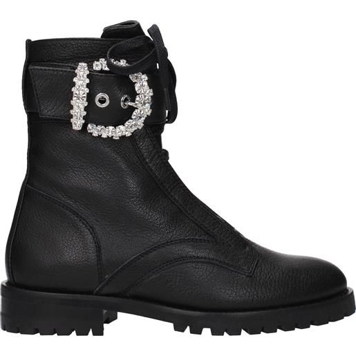 Scholl Carol Stivaletto In Pelle Colore Dark Grey Misura 37