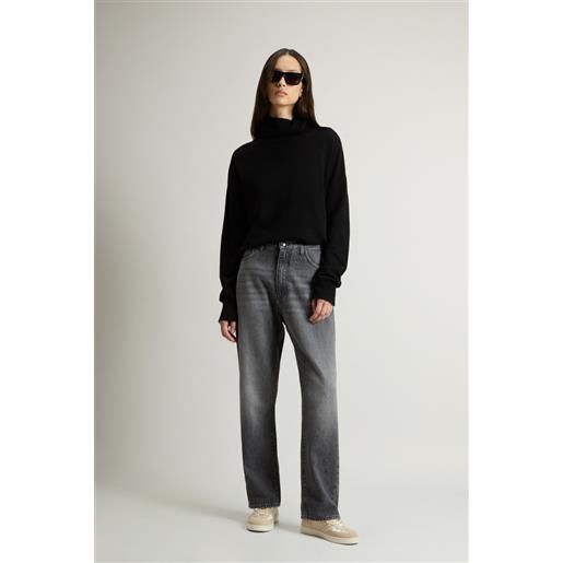 Woolrich donna pantaloni in denim di puro cotone grigio taglia 25
