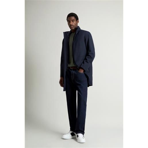 Woolrich uomo soprabito 2 in 1 in tessuto a due strati blu taglia xs