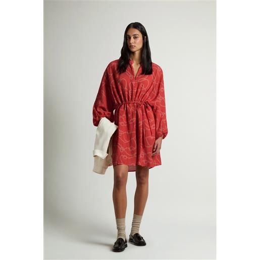Woolrich donna vestito in misto lyocell rosso taglia xs