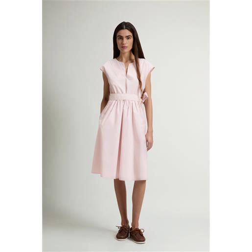 Woolrich donna vestito in popeline di puro cotone con cintura rosa taglia xl