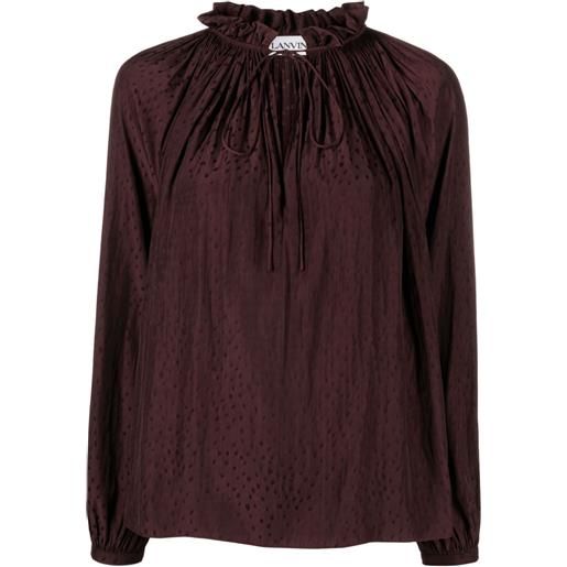 Lanvin blusa con ruches - marrone