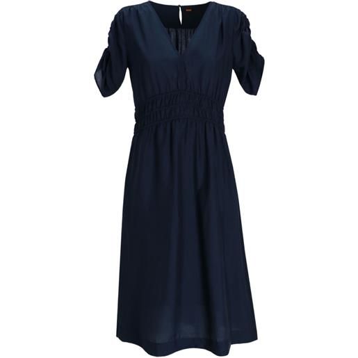 BOSS abito midi con maniche a palloncino - blu