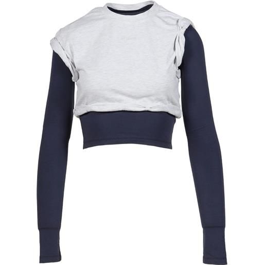 We11done felpa crop - grigio