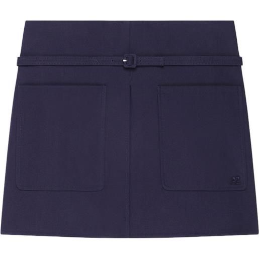 Courrèges minigonna con cintura - blu