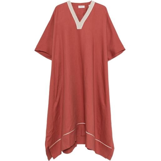 Agnona abito lungo con scollo a v - rosso