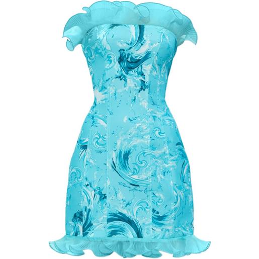 Versace Jeans Couture abito midi con spalle scoperte - blu