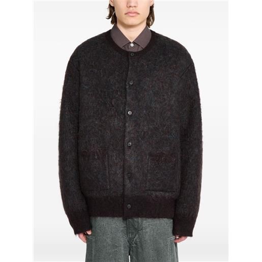 ssstein cardigan con effetto jacquard - marrone