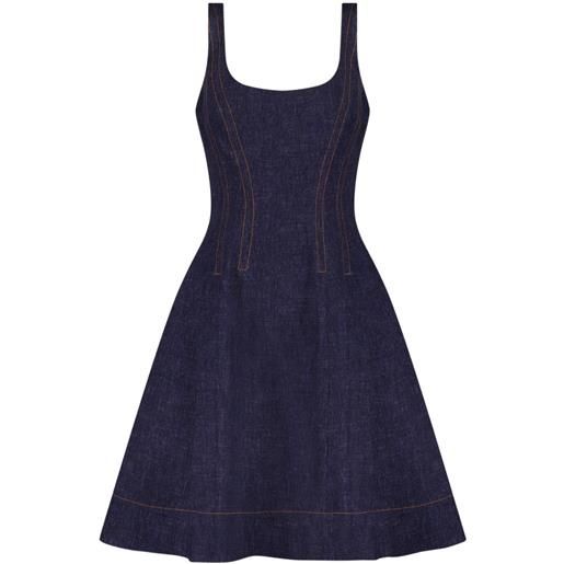Lela Rose abito denim - blu