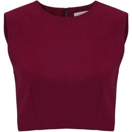 Carolina Herrera top smanicato crop - rosso