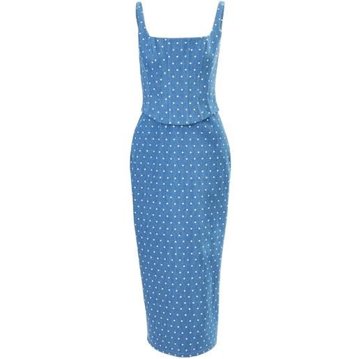 Carolina Herrera tubino a pois con dettaglio a corpetto - blu