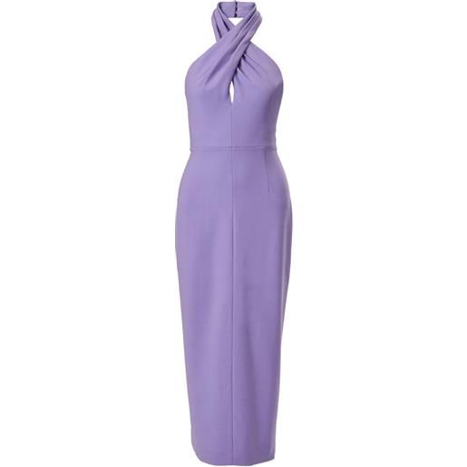 Carolina Herrera twisted halterneck midi dress - viola