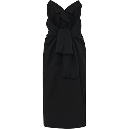 The Row draped midi dress - nero