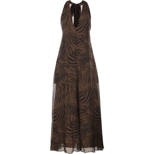 Max Mara abito lungo zebrato - marrone