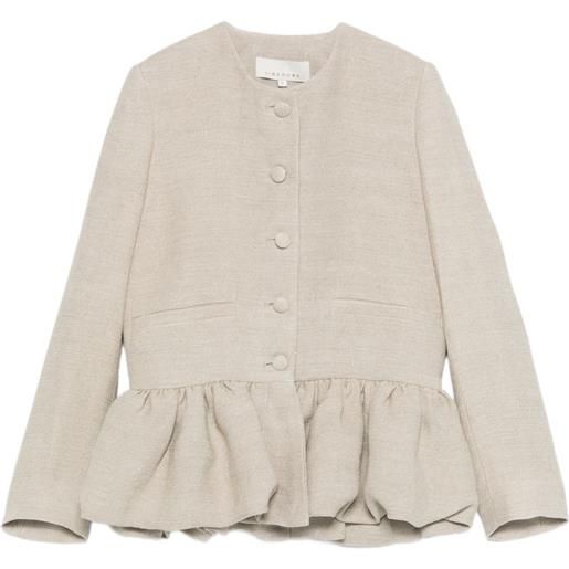 LIBEROWE button-fastening jacket - toni neutri