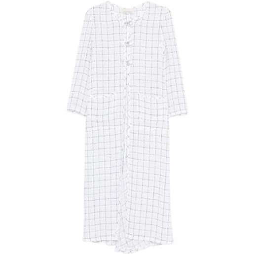 LIBEROWE agatha tweed long coat - bianco