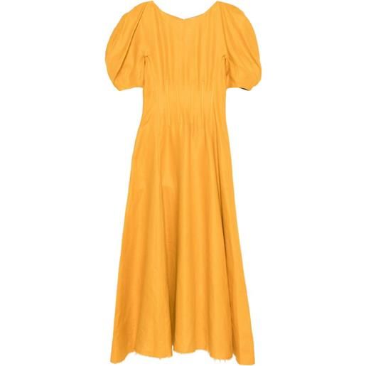 Gabriela Hearst abito lungo con maniche a palloncino - giallo