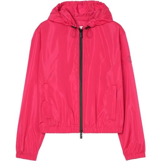 Burberry giacca nelson in nylon con cappuccio - rosa