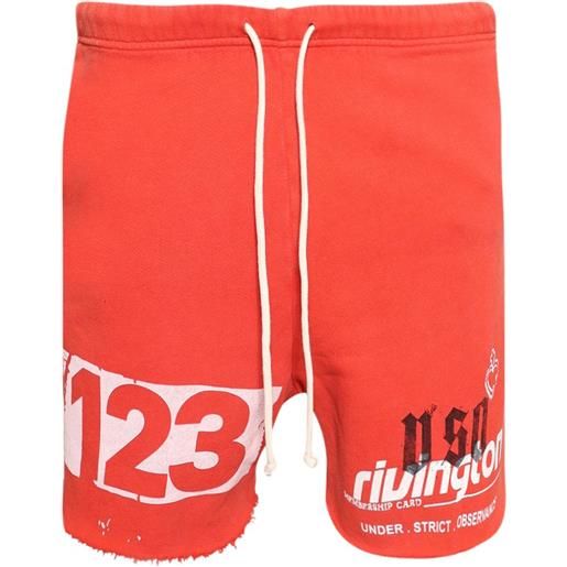 RIVINGTON ROI REBIS shorts con bordi sfrangiati - rosso