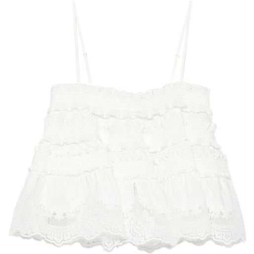 ZIMMERMANN alchemy ruffled-lace top - toni neutri