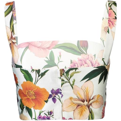 Borgo De Nor didi floral-print crop top - bianco