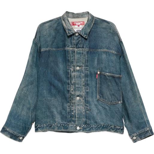 Junya Watanabe MAN giacca denim con effetto sfumato - blu