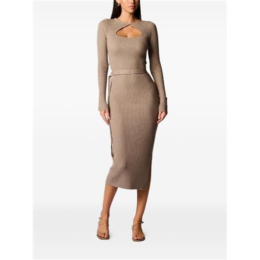 HEVRON abito a coste asher con dettaglio cut-out - toni neutri