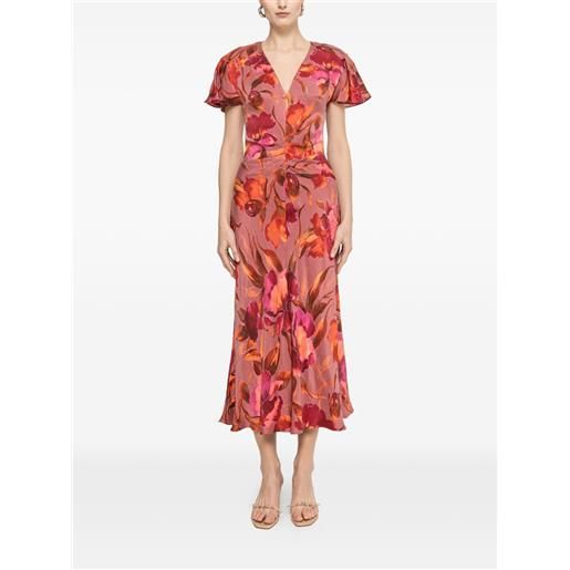 NISSA floral print midi dress - rosa