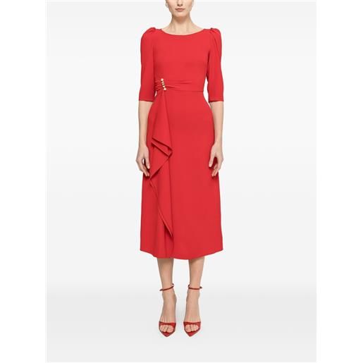 NISSA abito midi con perle - rosso