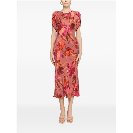 NISSA printed midi dress - rosa