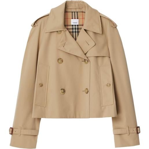 Burberry trench mayfair crop in gabardine - toni neutri