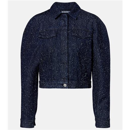 Jacquemus giacca di jeans ovalo de-nîmes con ricamo