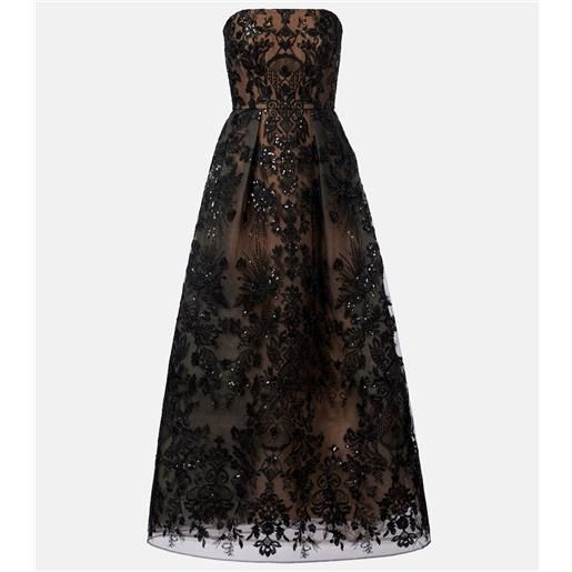 Elie Saab abito lungo con paillettes ricamate