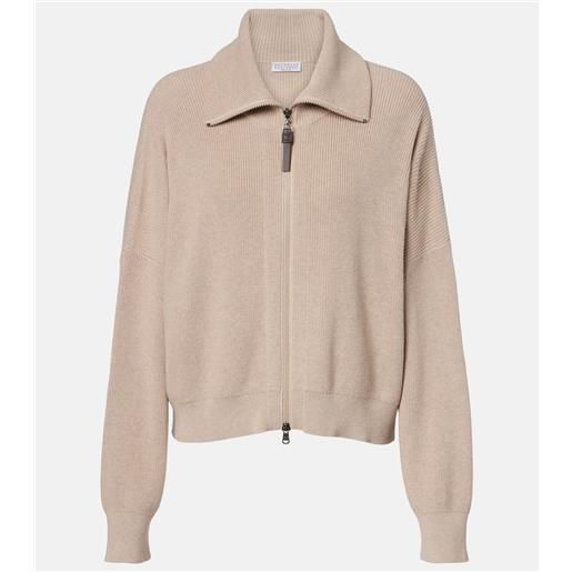 Brunello Cucinelli giacca blouson in maglia di cotone