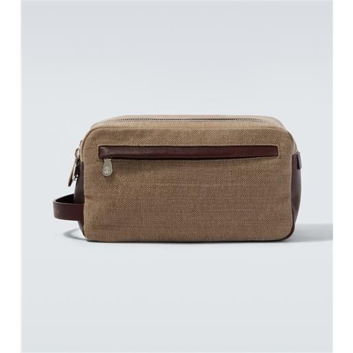 Brunello Cucinelli beauty case con pelle