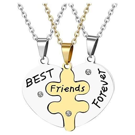 Collana con sole luna stelle divisibili in argento rodiato