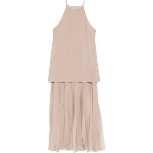 RAME pleated halter-neck midi dress - toni neutri