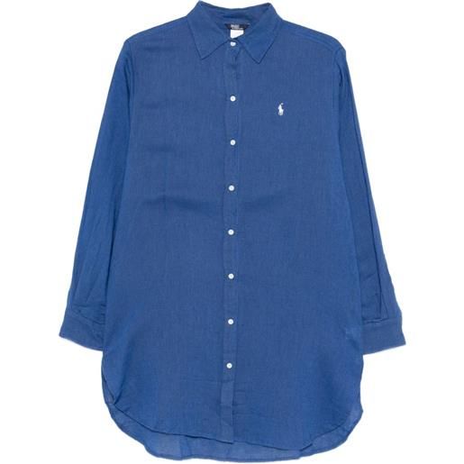 Polo Ralph Lauren camicia boyfriend polo pony - blu