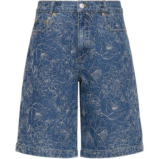Cinq A Sept shorts a fiori betsy - blu
