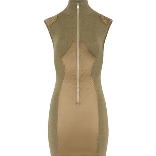 Jean Paul Gaultier abito corto con zip - verde